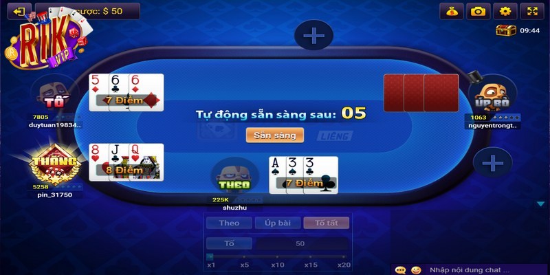 Số lượng thành viên dao động từ 2 đến 12 người đối đầu với nhau