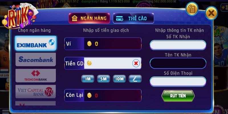 Rút tiền Rikvip cần đáp ứng các điều kiện cần thiết