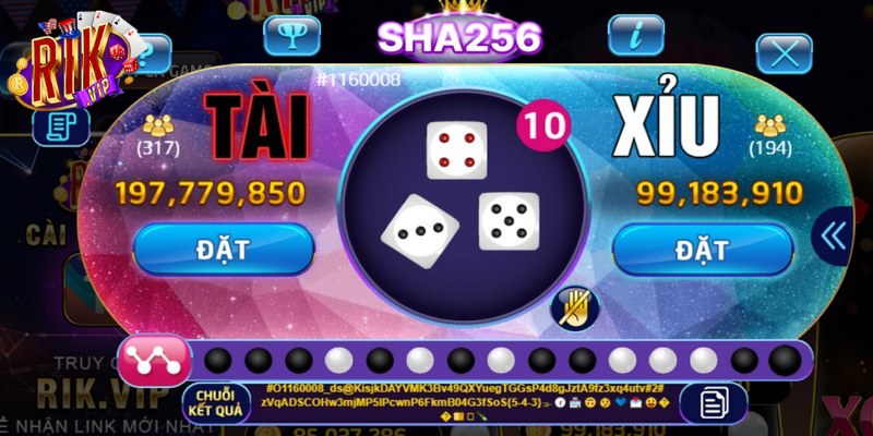 Tài Xỉu mini game với thời gian mỗi ván ngắn hơn và thao tác đơn giản